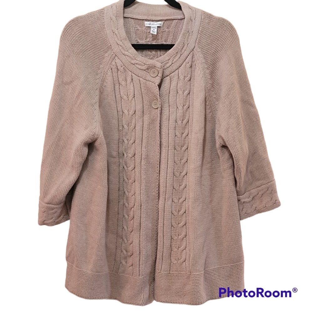 Women's Croft & Barrow Size 1X  2 Button Midsleeve Cardigan
